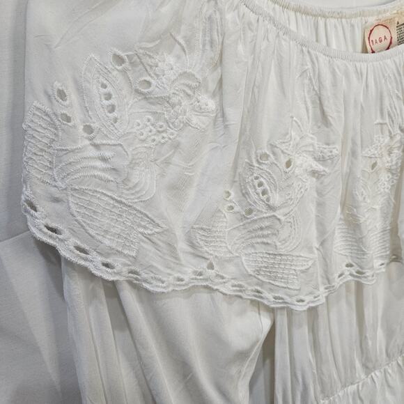 Raga [Sample] Blouse Off Shoulder Peasant Top White Size XS/Small - Picture 4 of 7